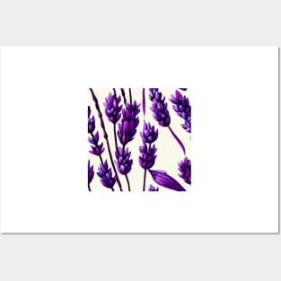 Watercolor lavender pattern Posters and Art